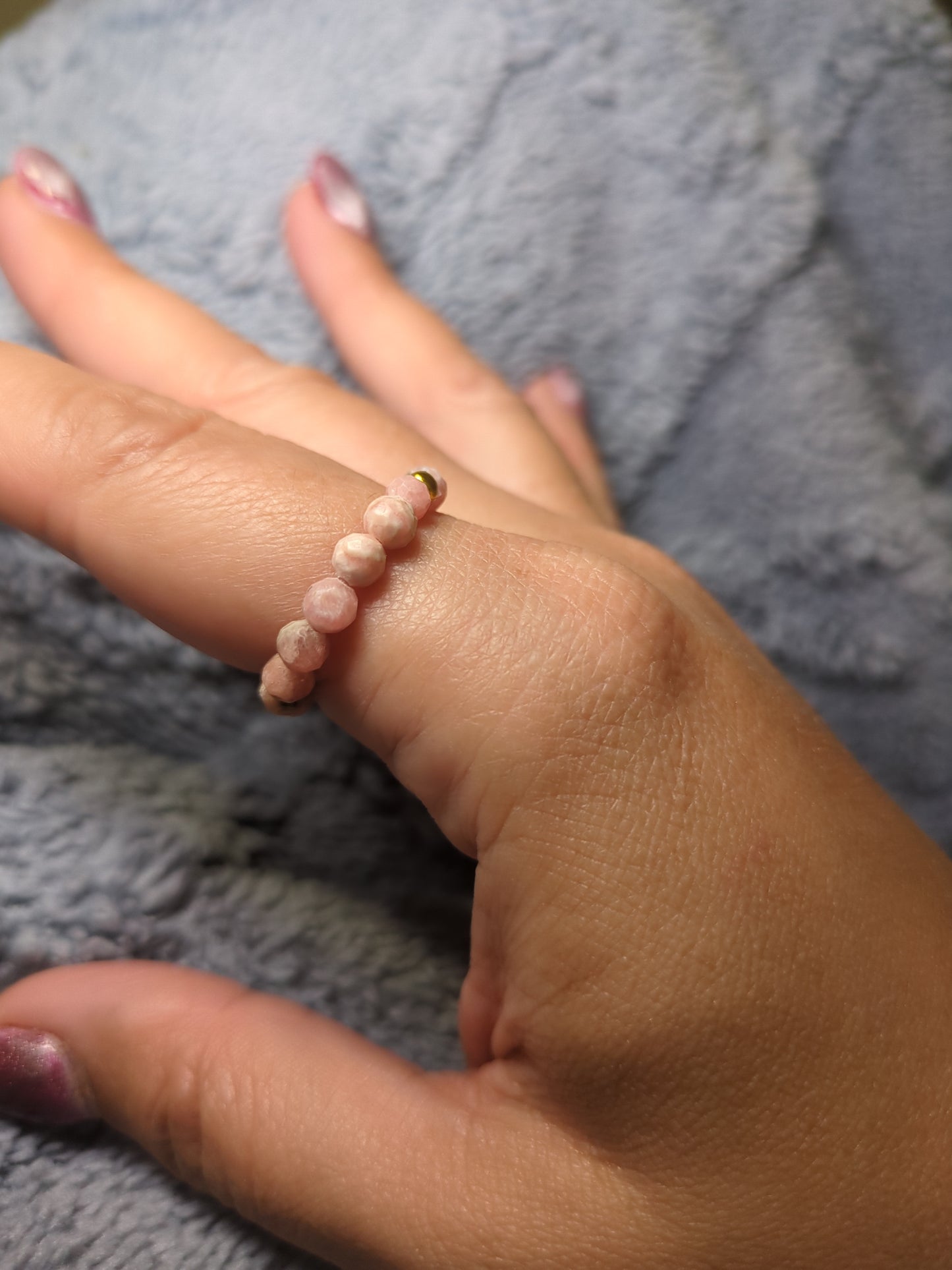 Rhodochrosite Chain and Stretchy Ring
