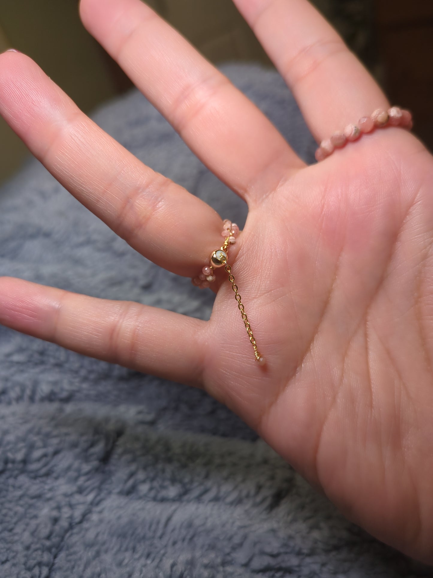 Rhodochrosite Chain and Stretchy Ring