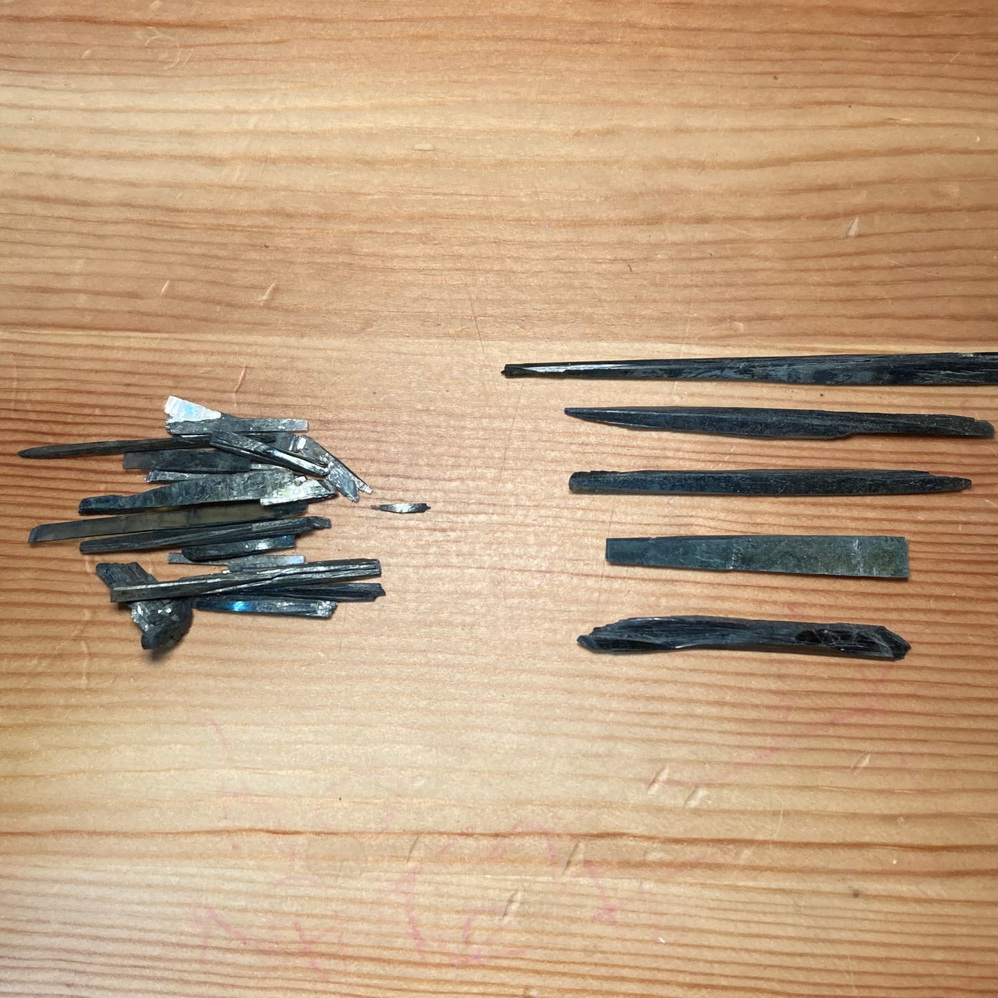 Vivianite Raw Crystal Pieces and Bundles