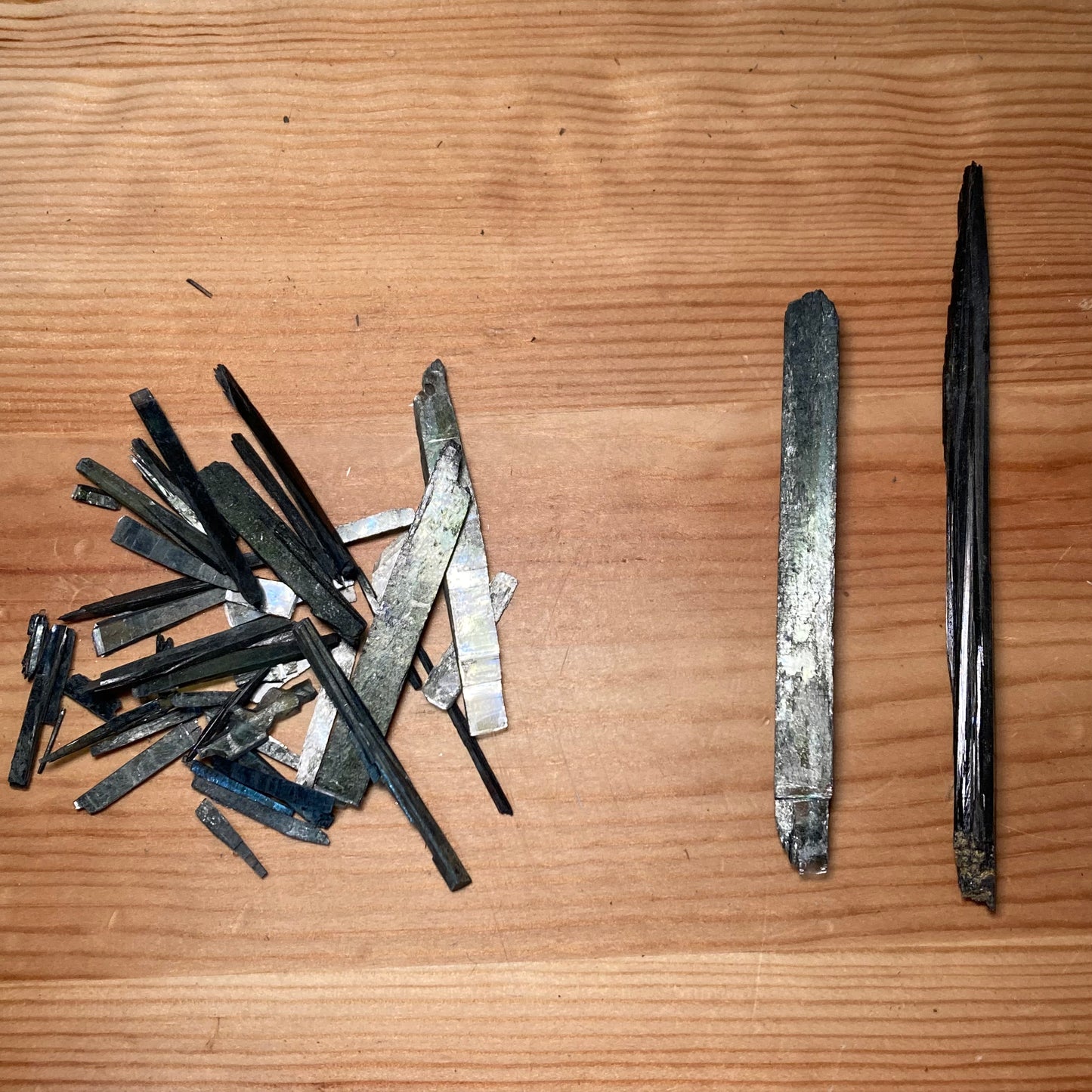 Vivianite Raw Crystal Pieces and Bundles