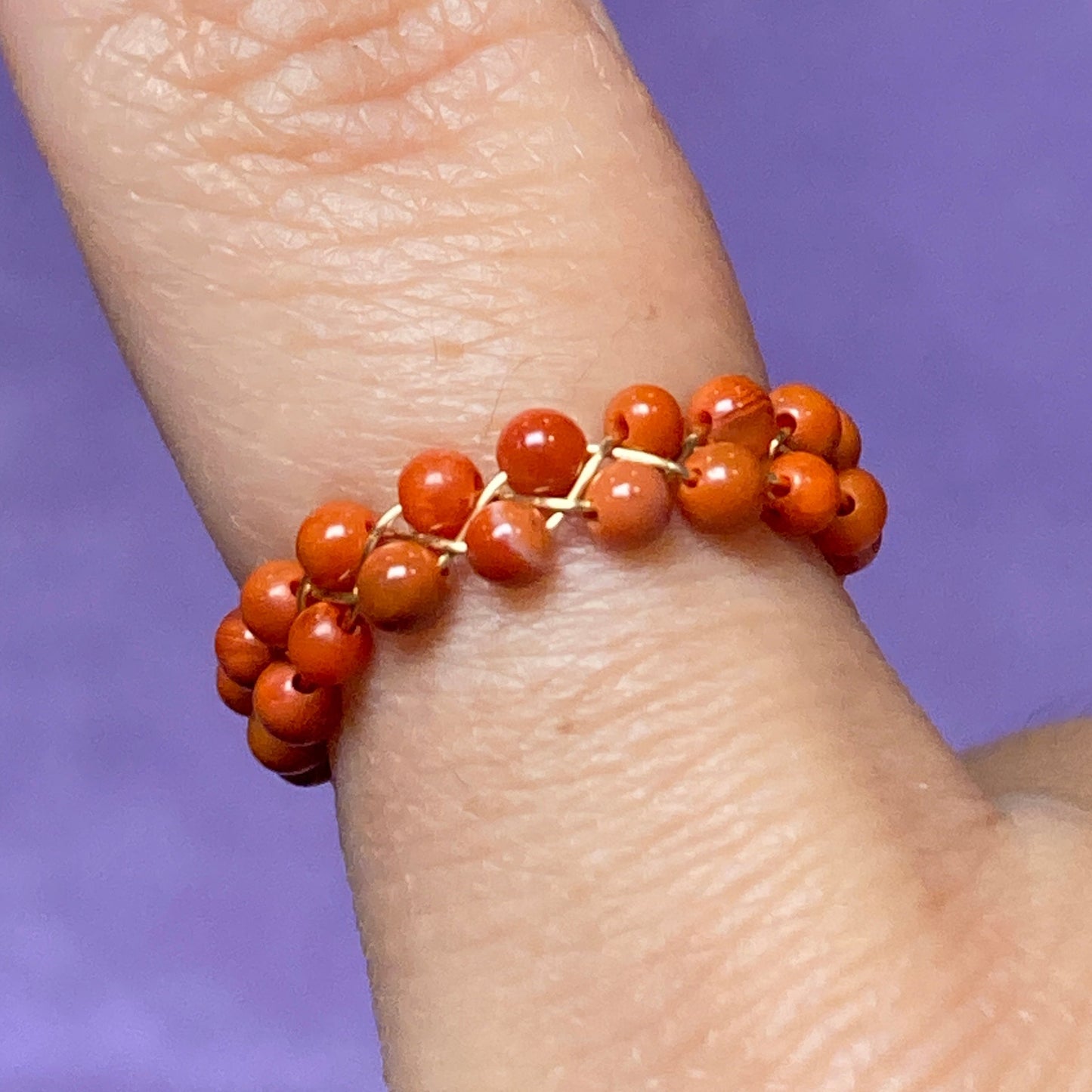 Dainty Braided Wire Crystal Rings with Adjustable Chain, Gold & Round