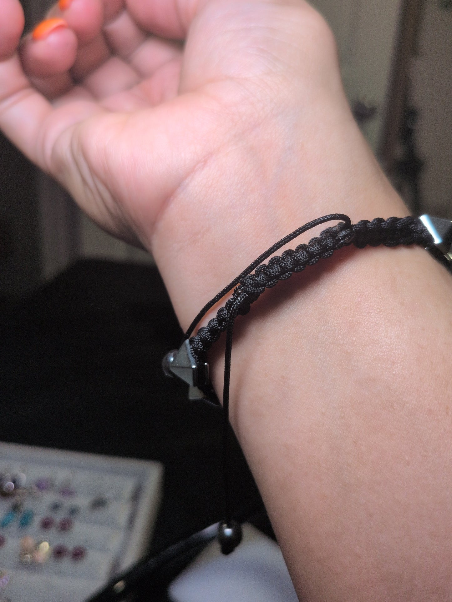 Punk Rock Hematite Stud Bracelet