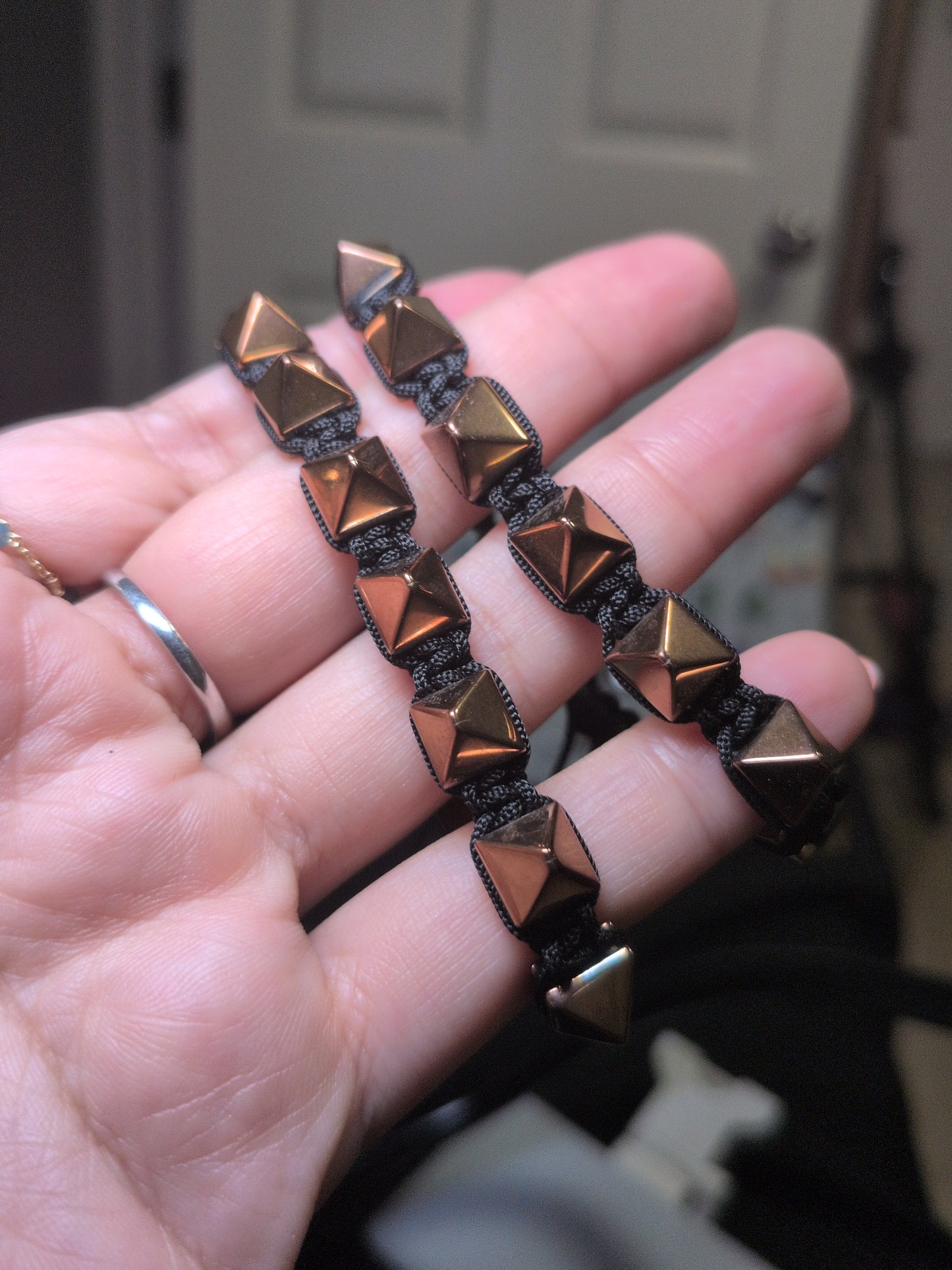 Punk Rock Hematite Stud Bracelet