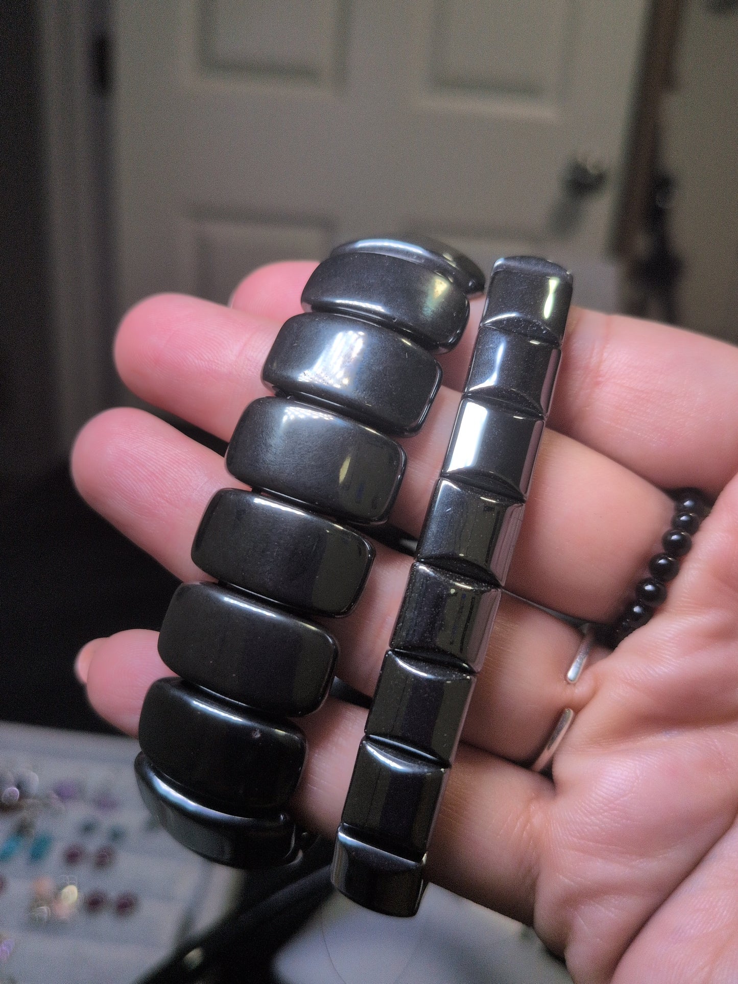 Punk Rock Hematite Stud Bracelet