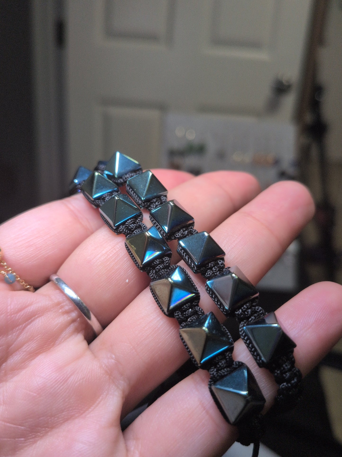 Punk Rock Hematite Stud Bracelet