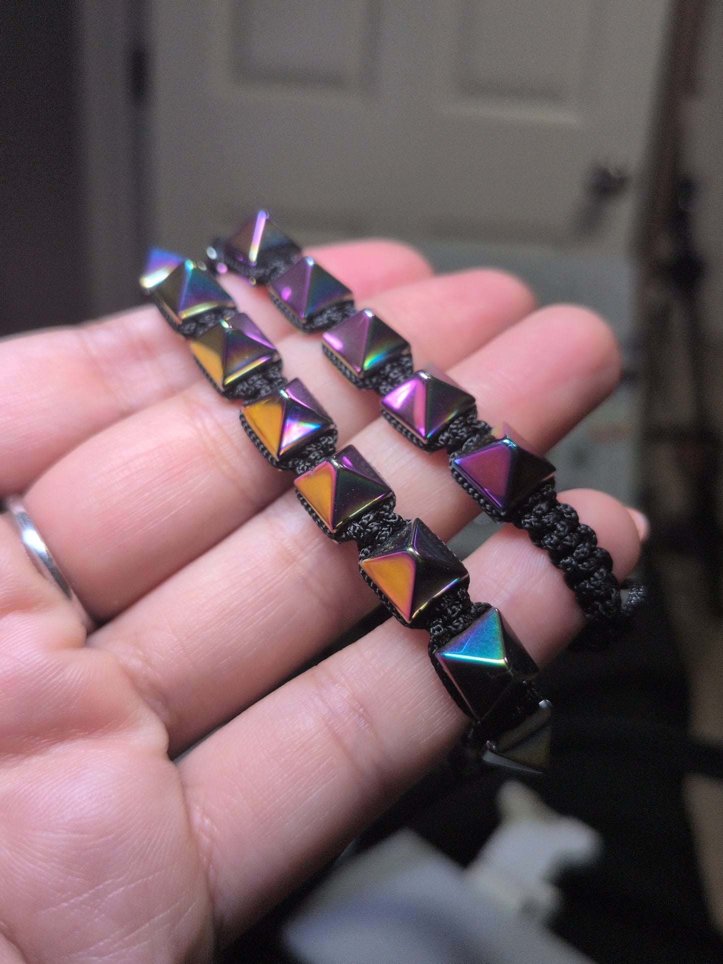 Punk Rock Hematite Stud Bracelet
