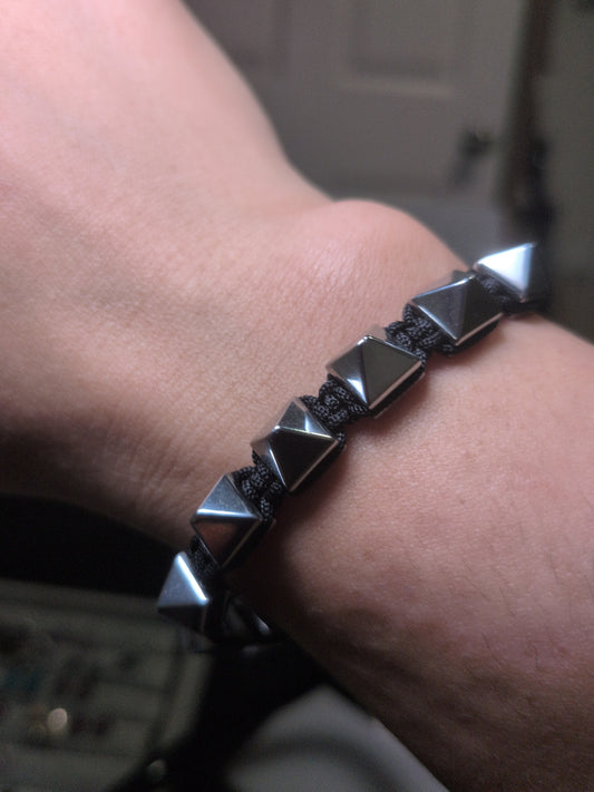 Punk Rock Hematite Stud Bracelet