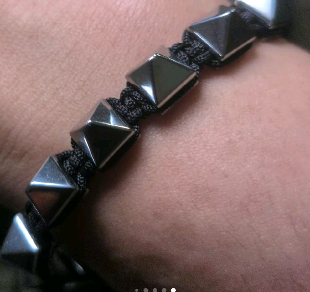 Punk Rock Hematite Stud Bracelet