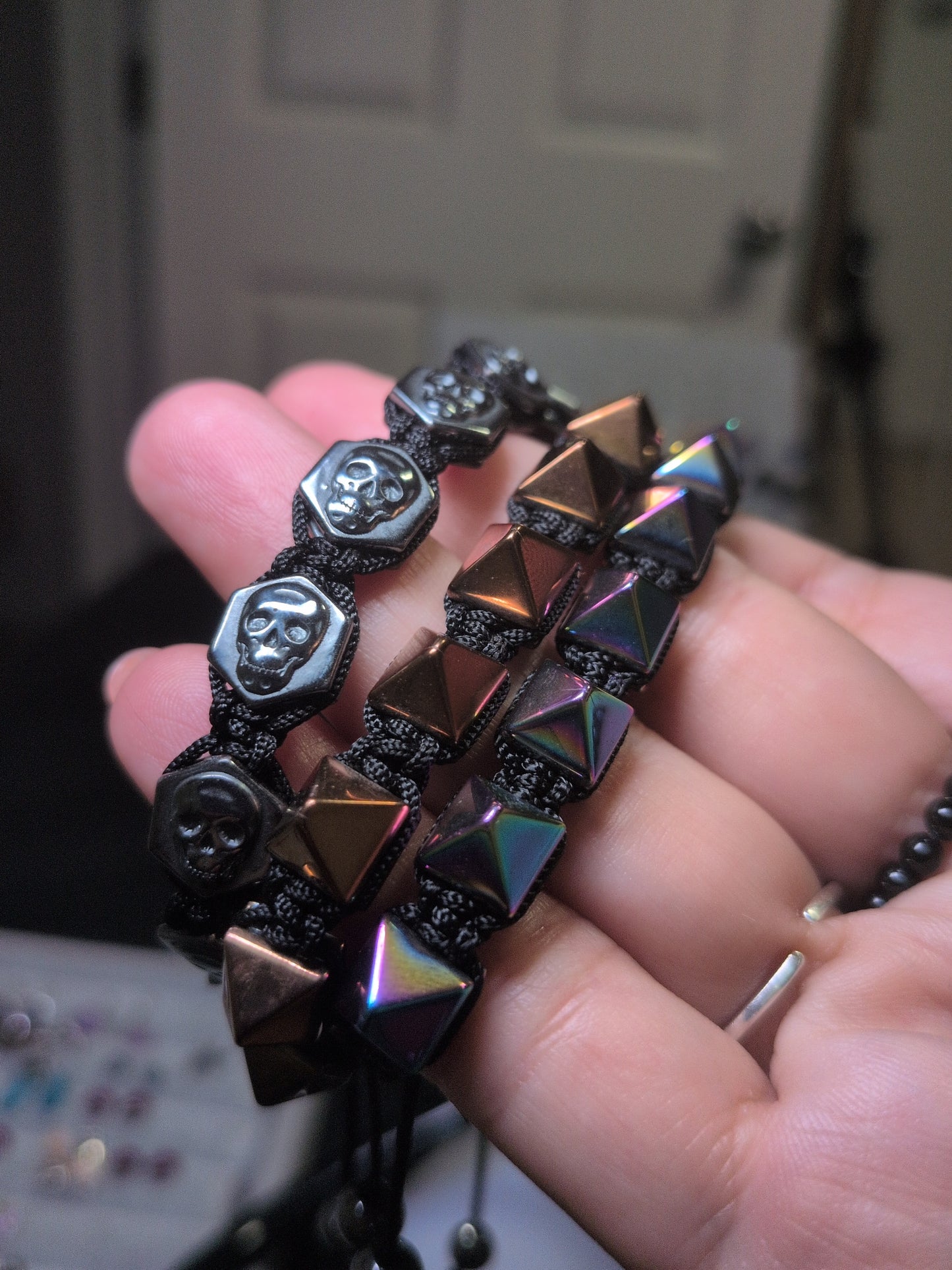 Punk Rock Hematite Stud Bracelet