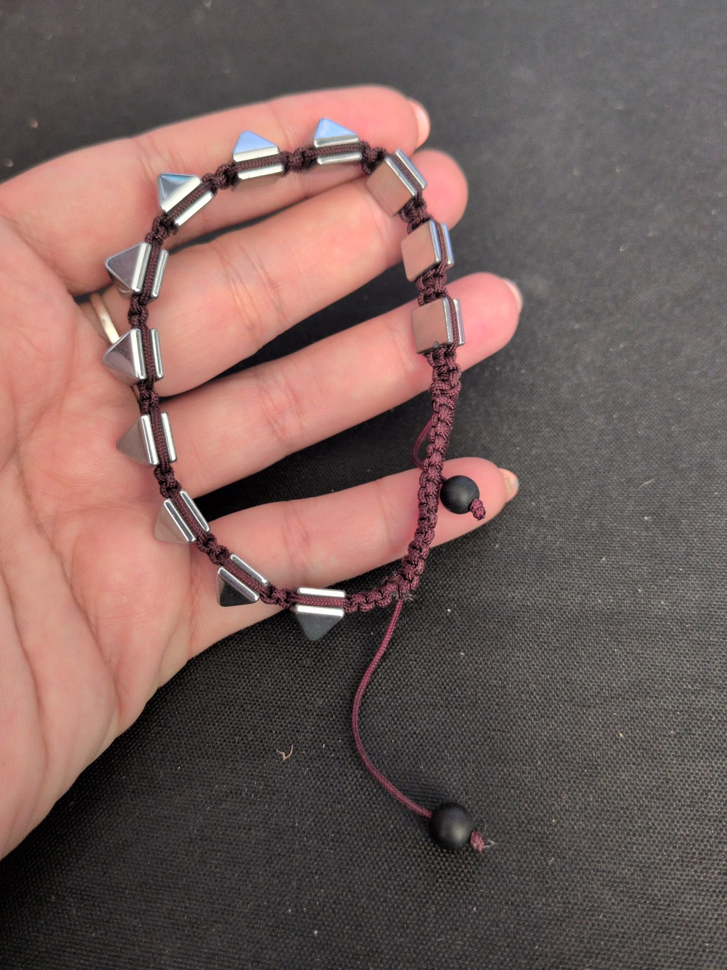 Punk Rock Hematite Stud Bracelet