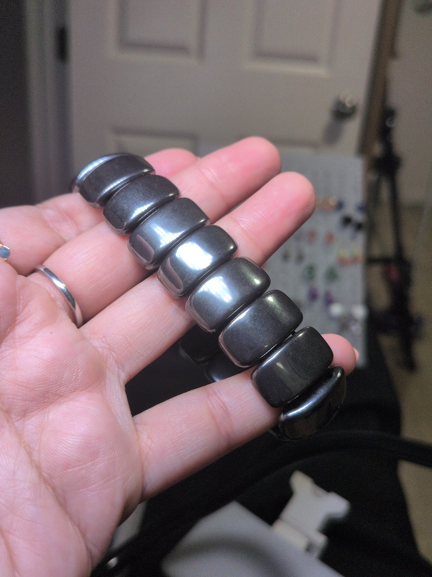 Punk Rock Hematite Stud Bracelet