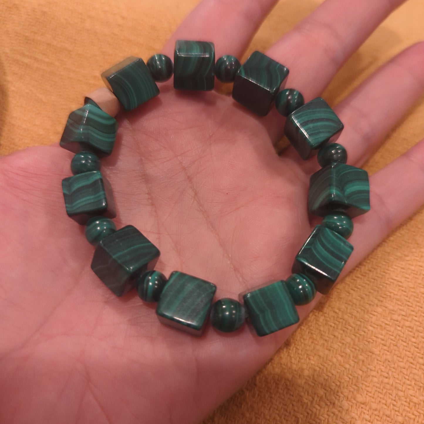 Malachite Large Cube Bracelets