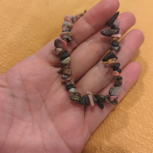 Rhodonite Chip Bracelet