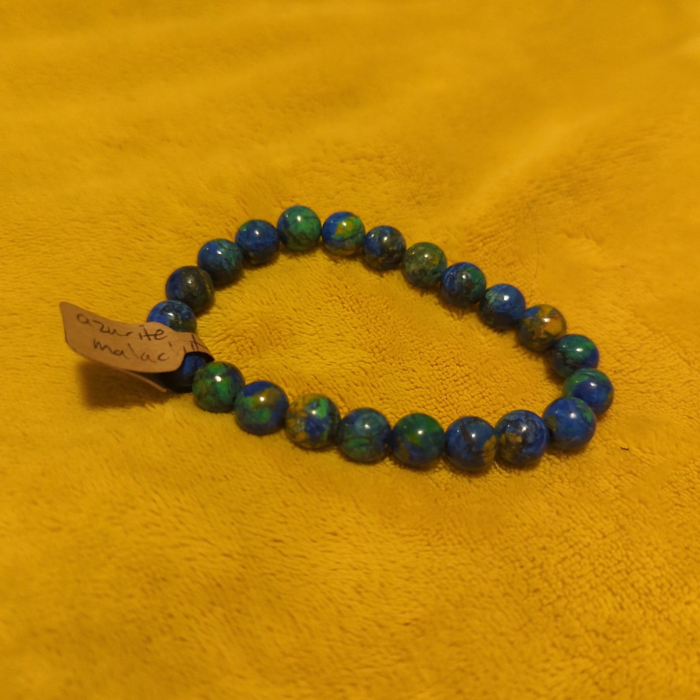 Malachite and Azurite Crystal Bead Bracelet