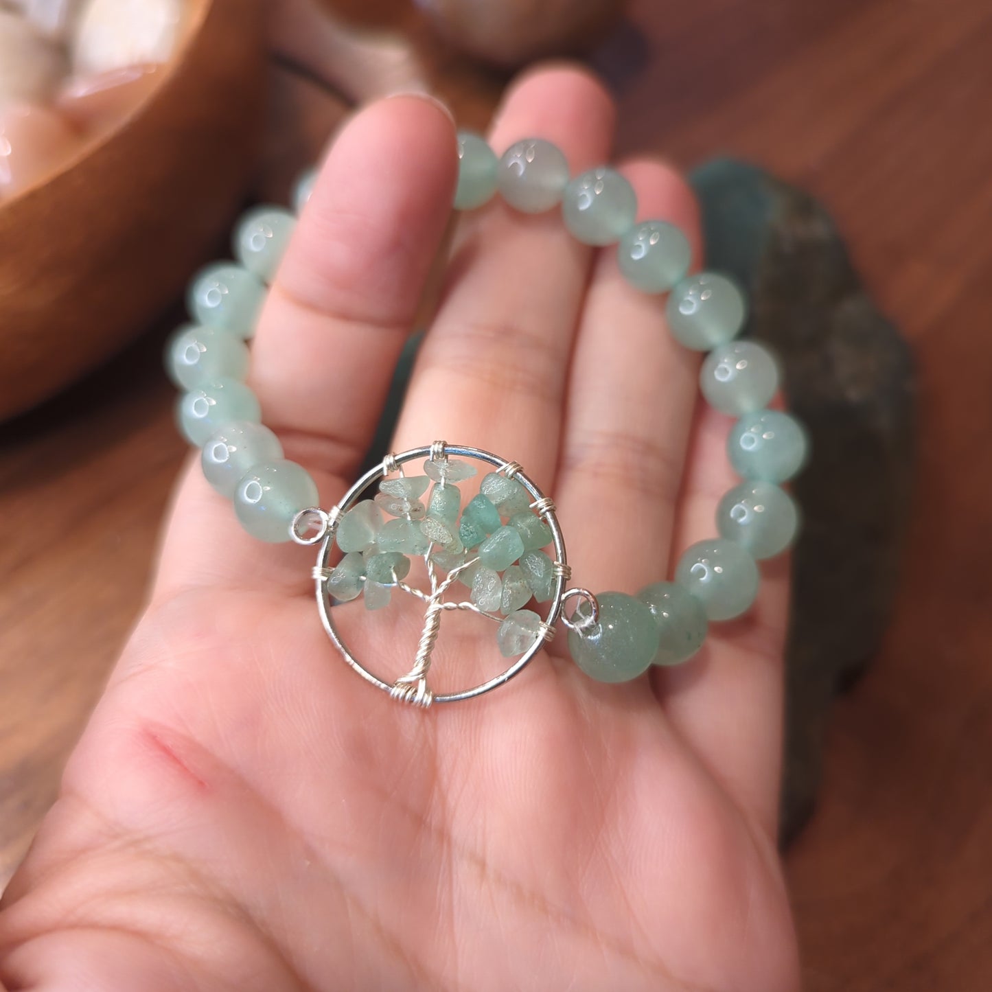 Green Aventurine Tree of Life Beaded Bracelet