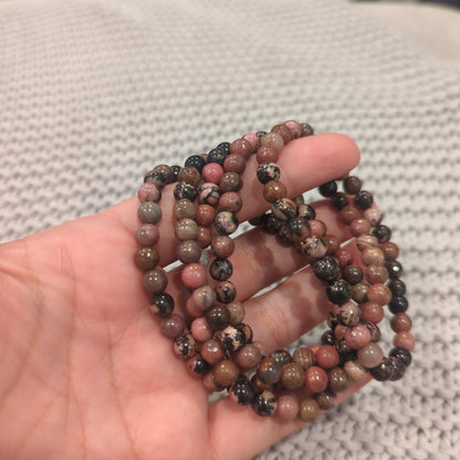 Rhodonite Beaded Bracelet 6mm and 8mm