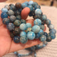 Blue Apatite Beaded Bracelet 6mm and 10mm