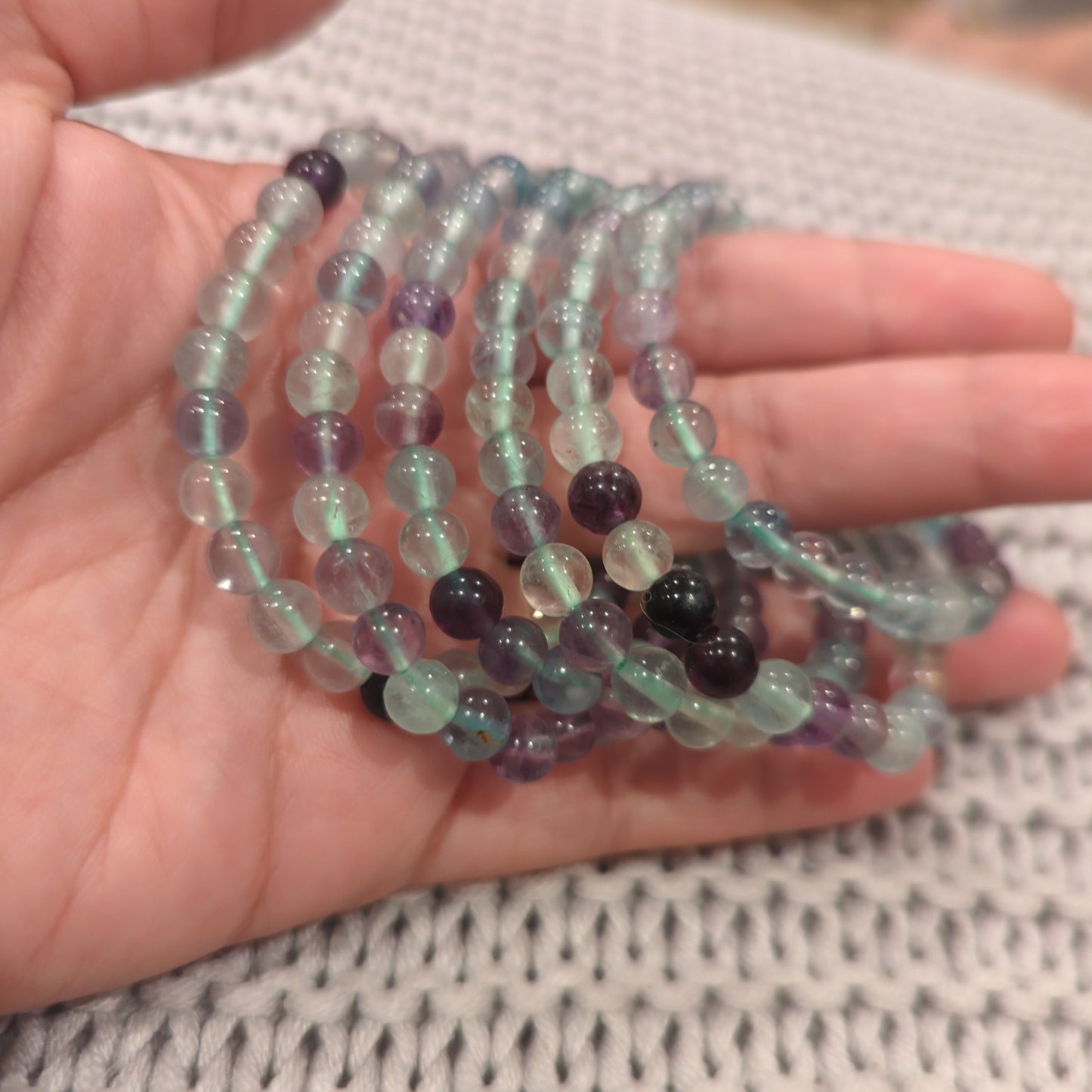 Fluorite Crystal Bead Bracelet