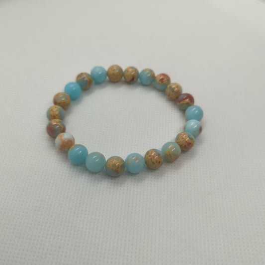 Sea Sediment Imperial Jasper aka Dyed Variscite Bead Bracelet