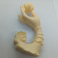 Tagua Fruit Nut Vegan Ivory Lady Hand Lotus Sphere Holder Carving