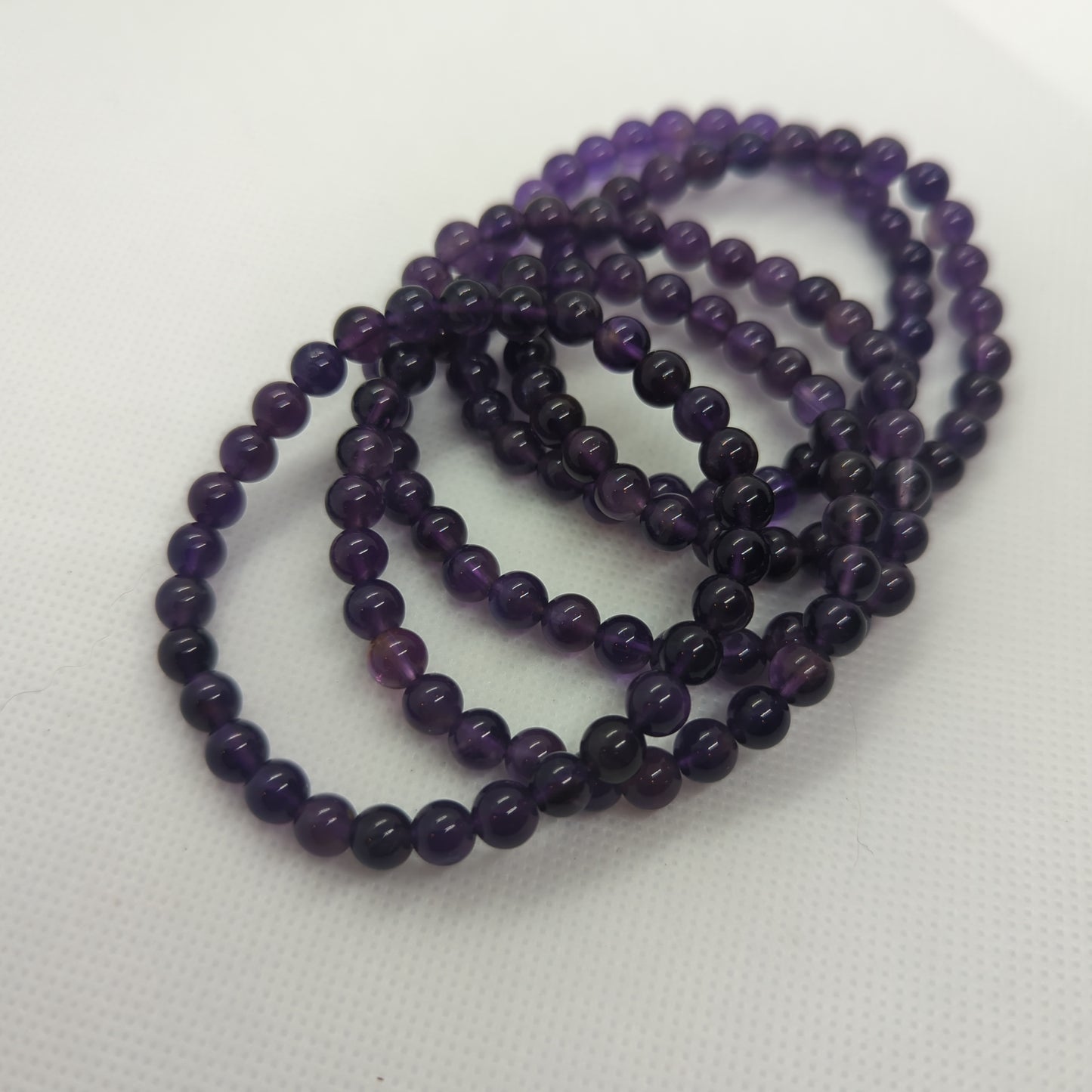 Amethyst Bead Bracelet 6mm, 8mm, 10mm