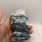 Druzy Moss Agate Crystal Moon Carving