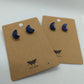 Lapis Lazuli Moon Carving 925 Stirling Silver Post Earrings