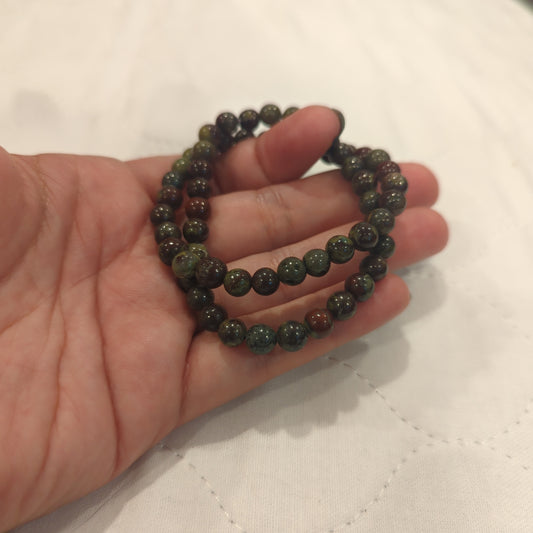 Dragonsblood bloodstone bead bracelet 6mm