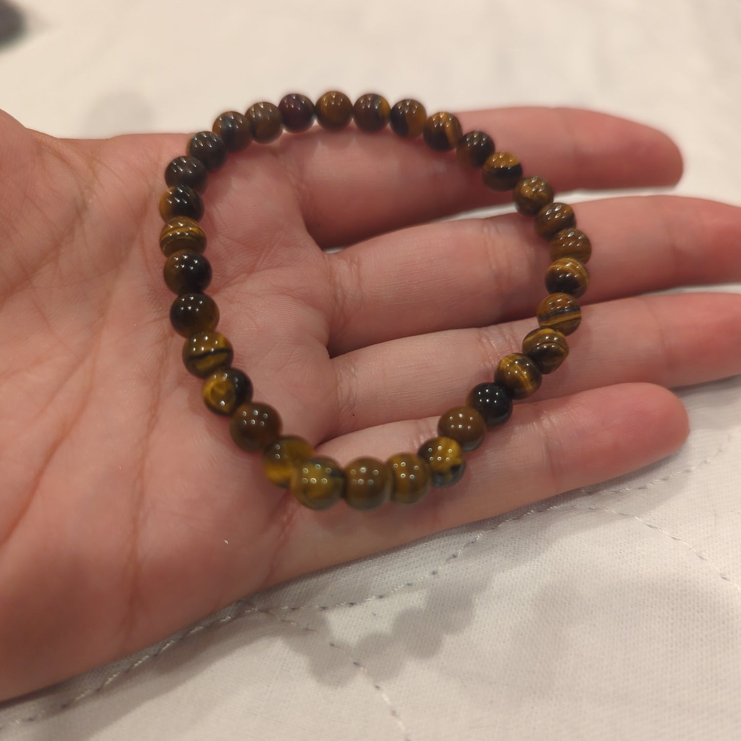 Tiger's Eye Crystal Bead Bracelet 6mm