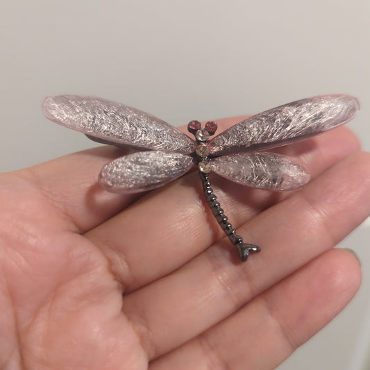 Lavender Pink Dragonfly Pin Costume Jewelry