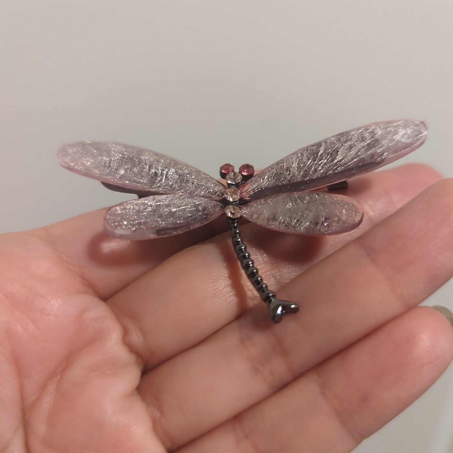 Lavender Pink Dragonfly Pin Costume Jewelry