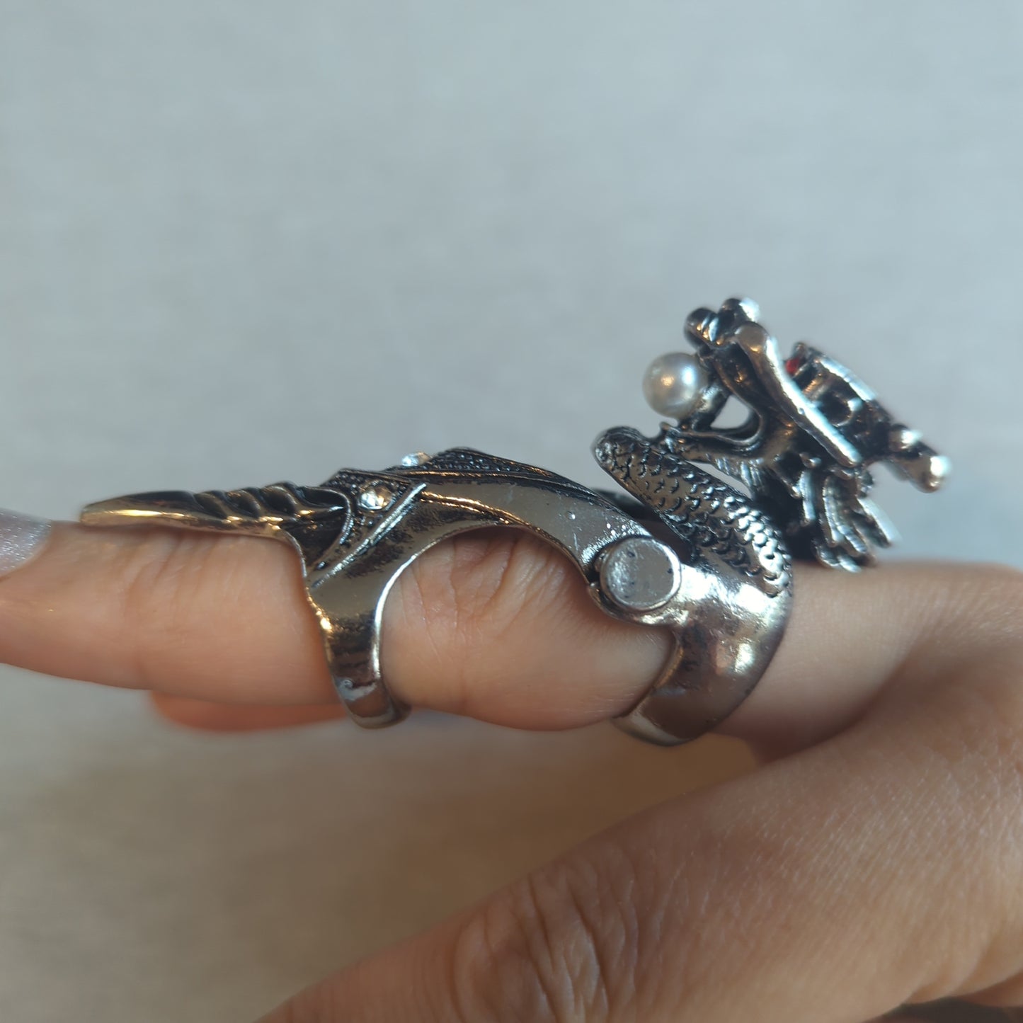 Dragon Steampunk Medieval Cosplay Ring with Joint