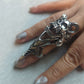 Horned Skull Steampunk Medieval Cosplay Ring with Joint