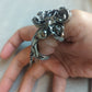 Horned Skull Steampunk Medieval Cosplay Ring with Joint