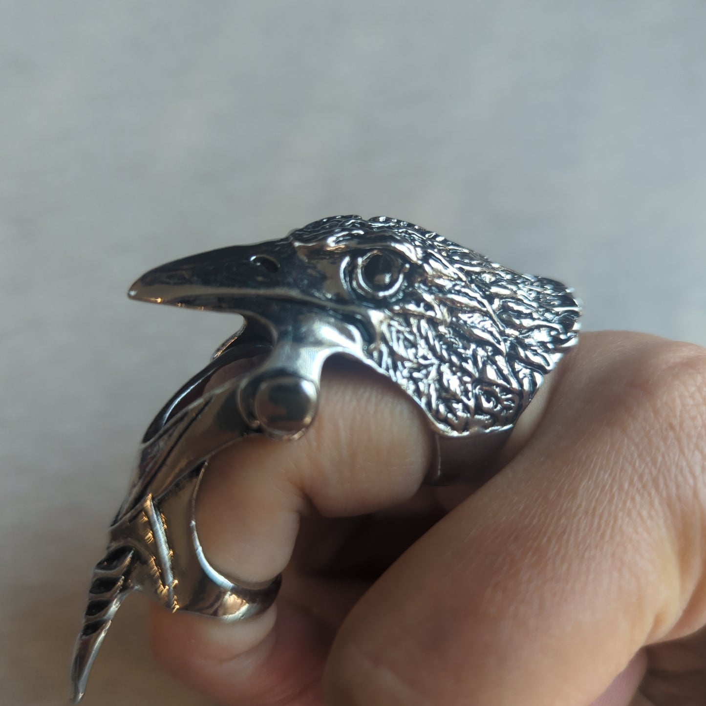 Raven Steampunk Medieval Cosplay Ring with Joint