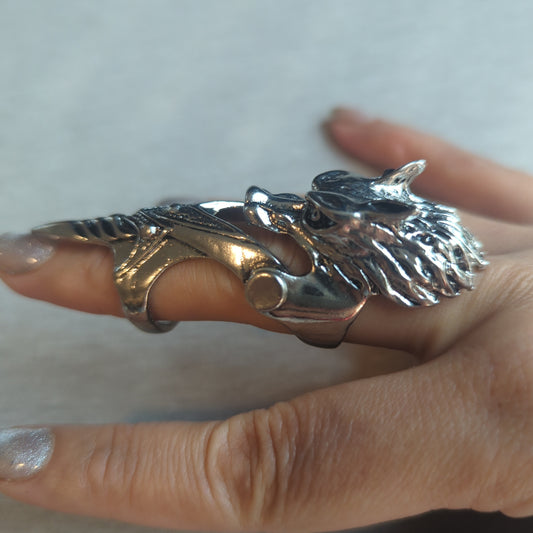 Fox Steampunk Medieval Cosplay Ring with Joint