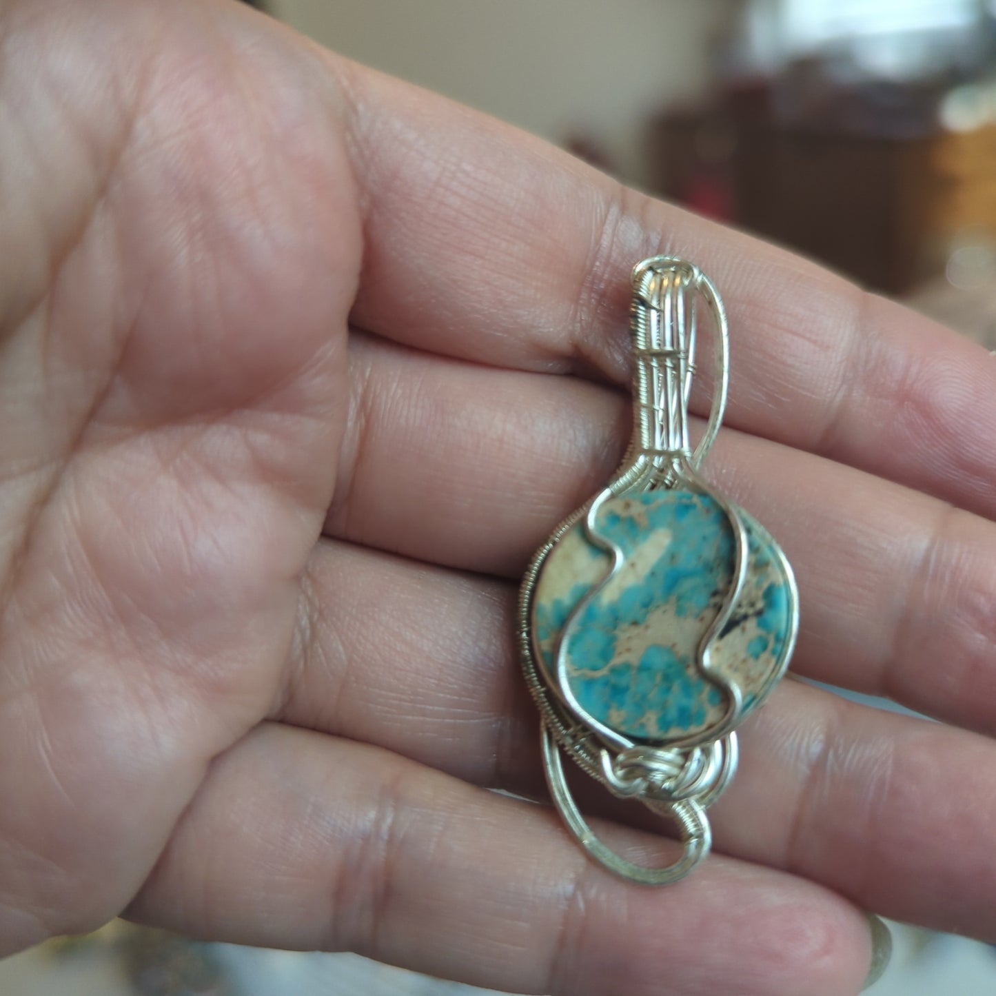 Chrysocola Wire Wrapped Pendant