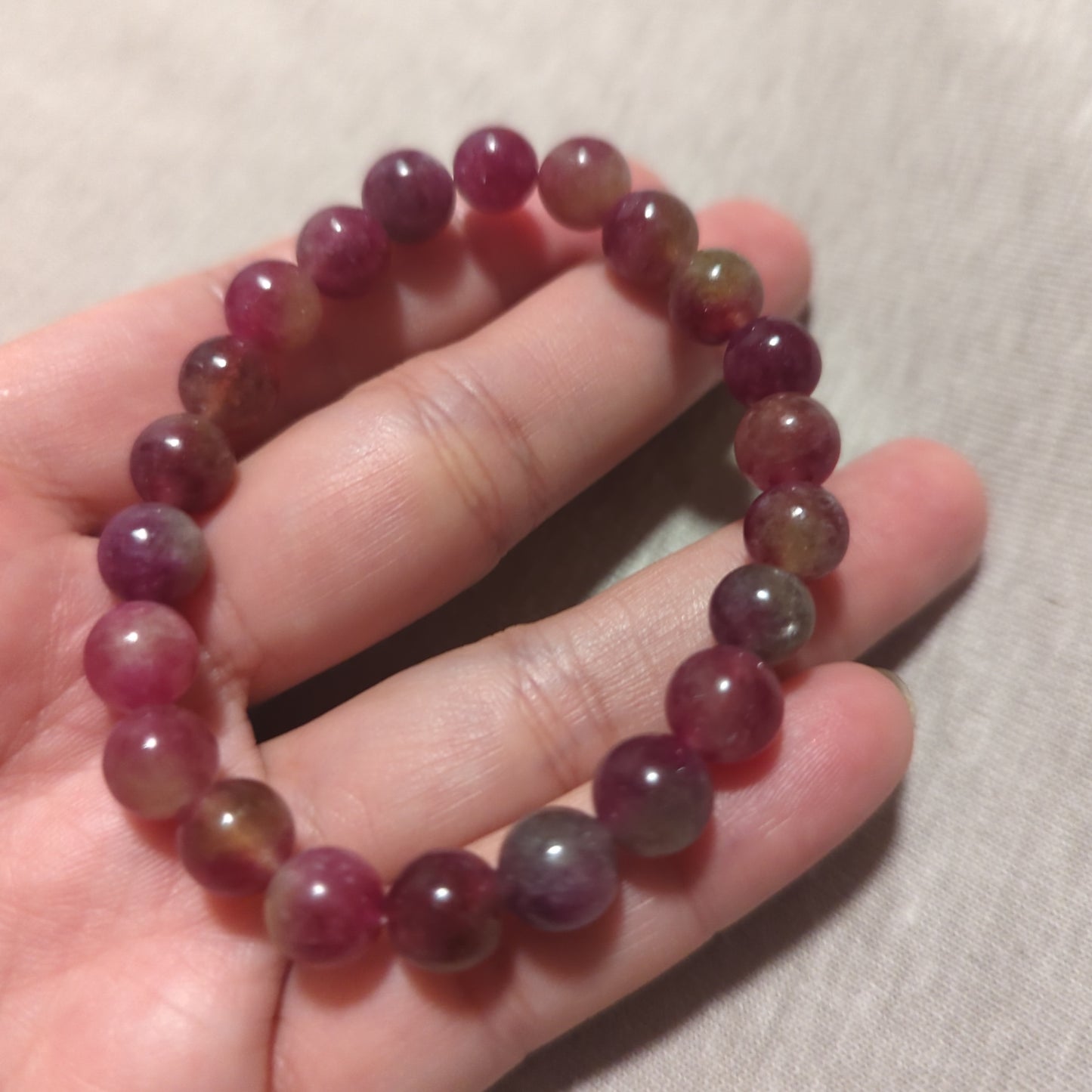 Watermelon Tourmaline, 8mm bracelet