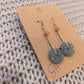 Jade Earrings on Hooks of Gold Coated Copper