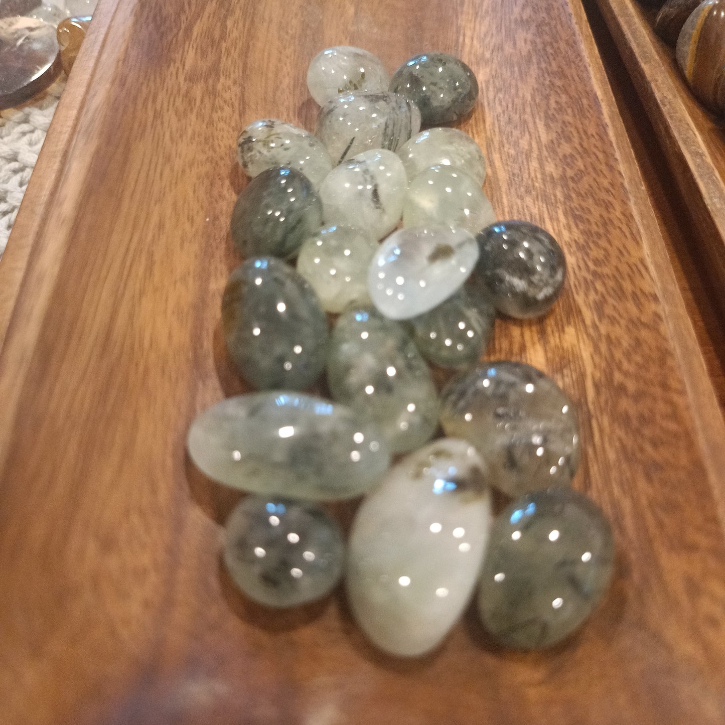 Prehnite and Epidote Crystal Tumbles