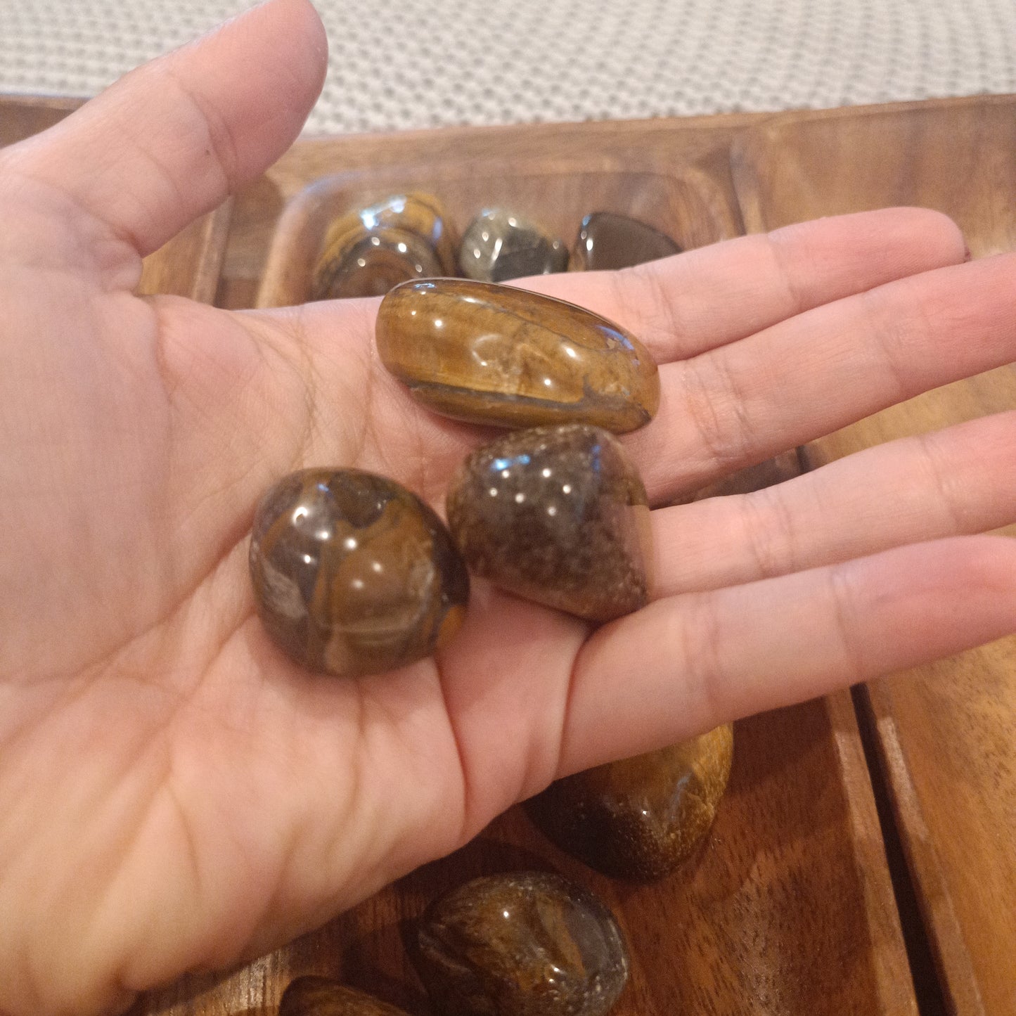 Tiger's Eye Crystal Tumbles, Tigers Eye