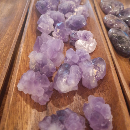 Raw Amethyst Crystal Point Clusters