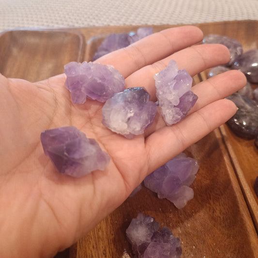 Raw Amethyst Crystal Point Clusters