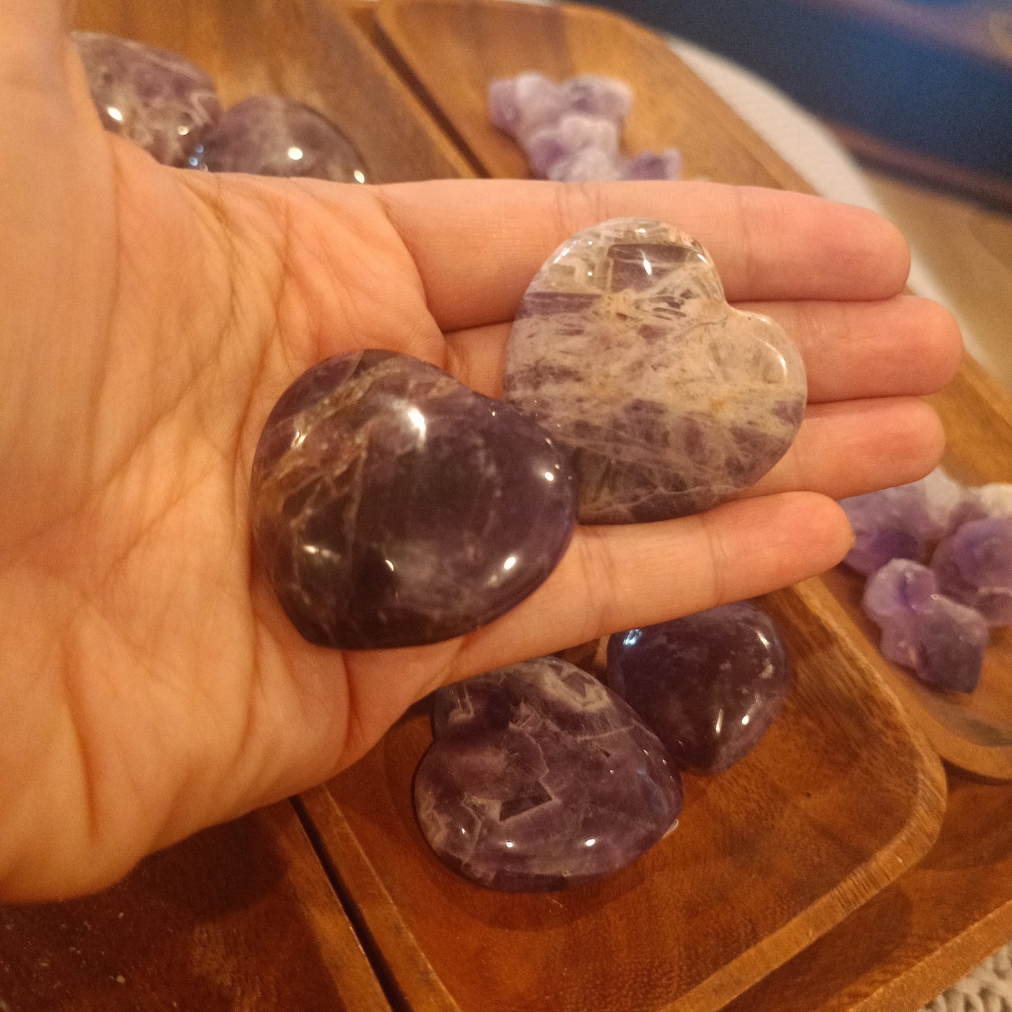 Amethyst Crystal Hearts