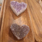 Amethyst Druzy Raw Crystal Hearts