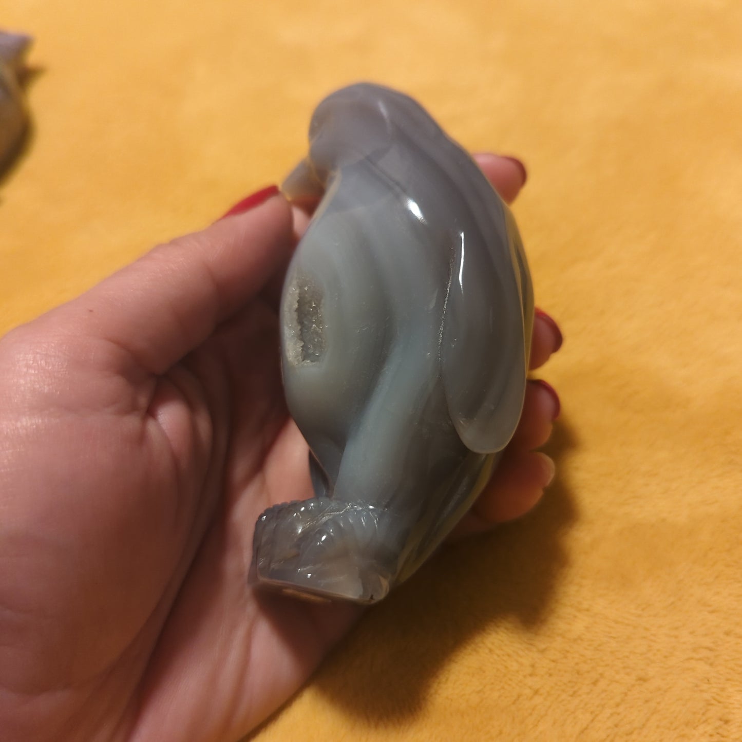 Druzy Agate Penguin Crystal Carving