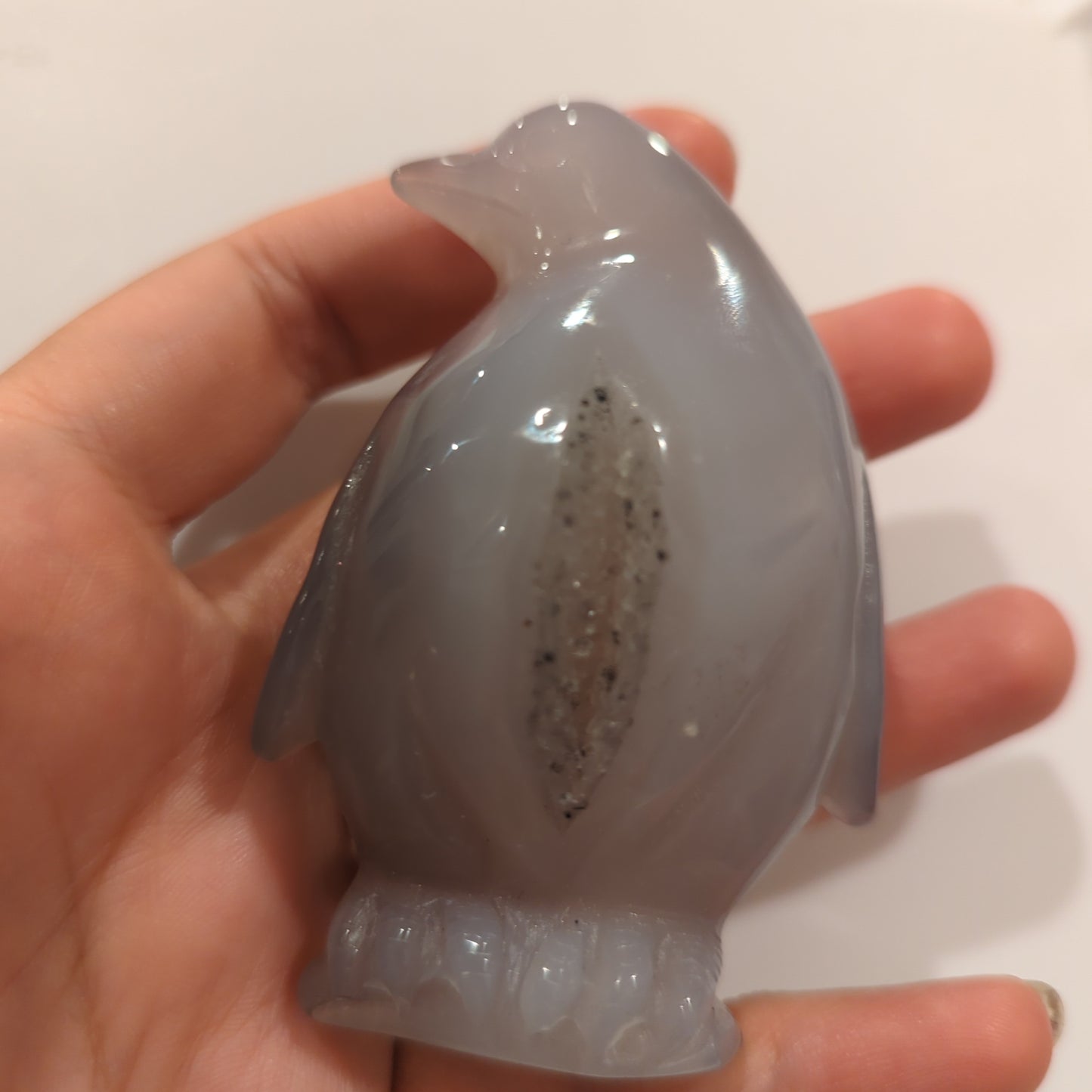 Druzy Agate Penguin Crystal Carving