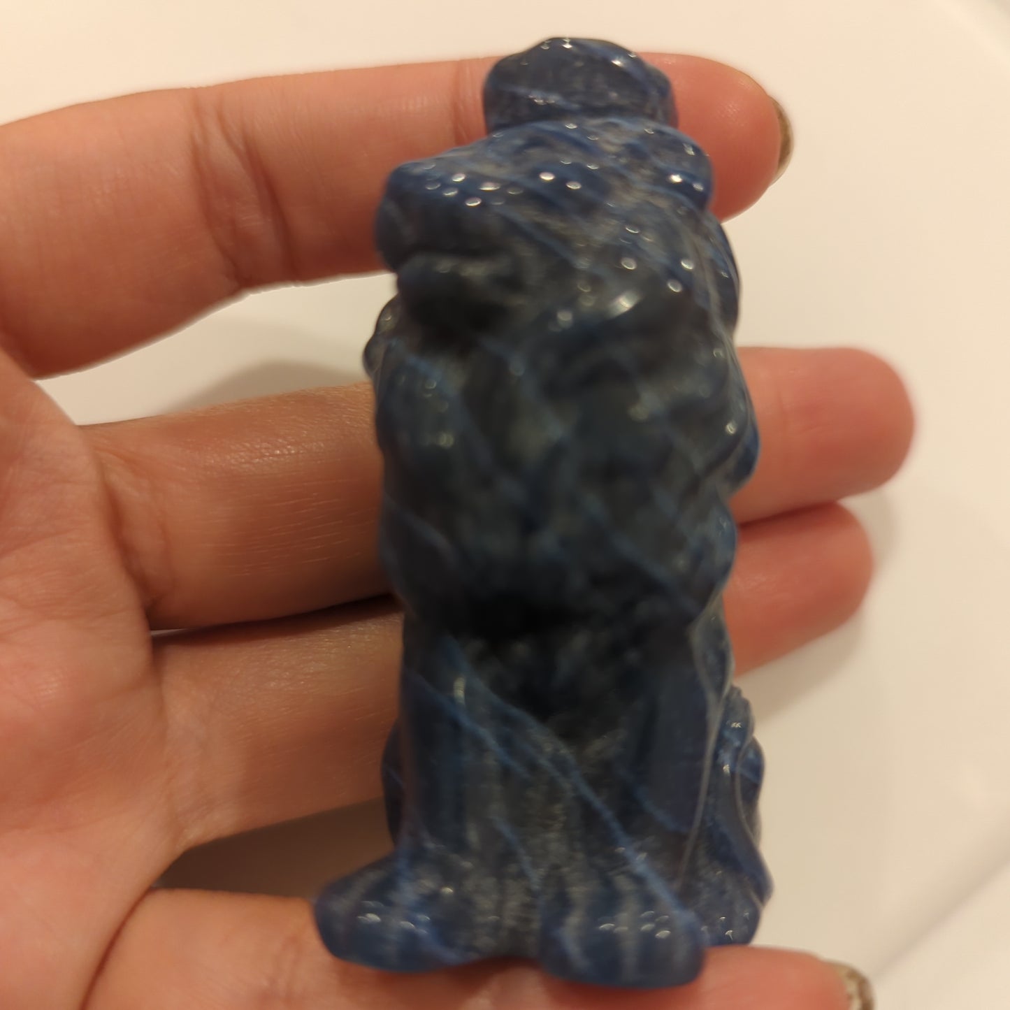 Sodalite Lion Crystal Carving