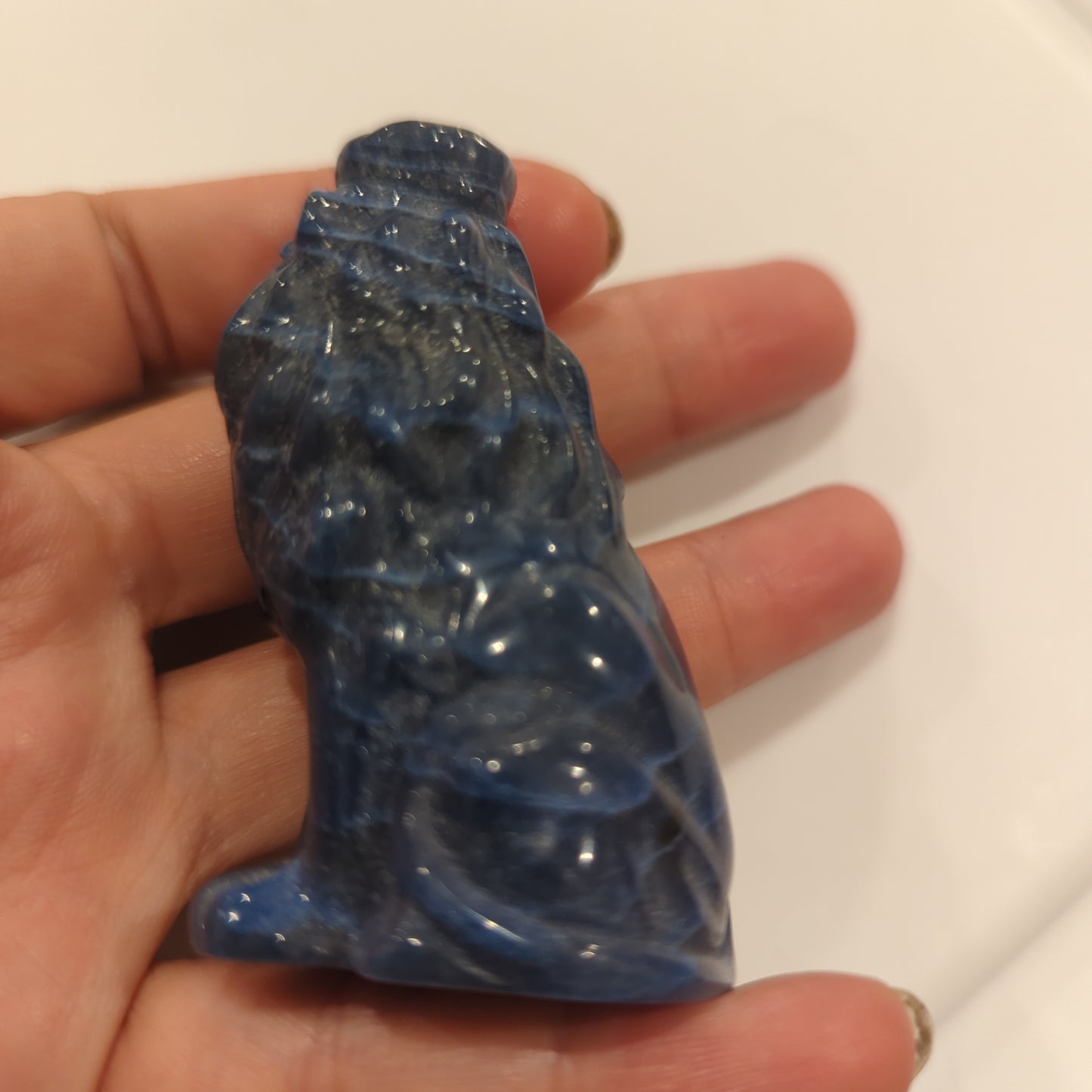 Sodalite Lion Crystal Carving