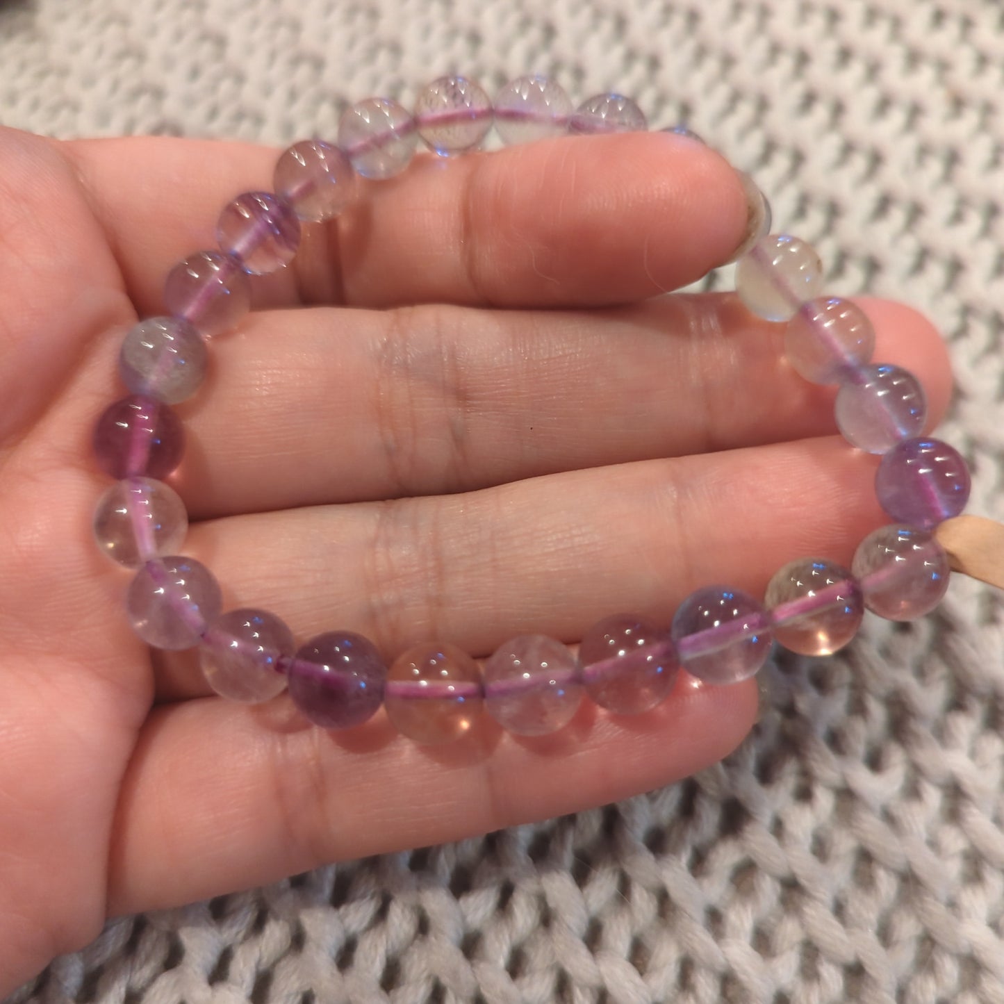 Purple Fluorite Crystal Bead Bracelets 7mm